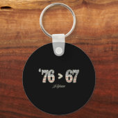 76 67 Thomas Jefferson Zes Zeven 6 7 Meme Gen Alph Sleutelhanger (Voorkant)