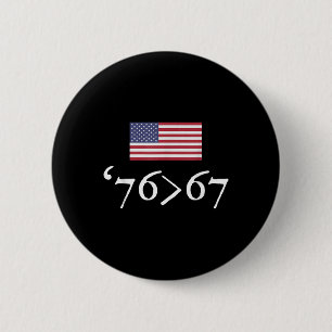 76 67 Us Vlag Zeventig Zes Zesenzestig 6 7 Wiskund Ronde Button 5,7 Cm