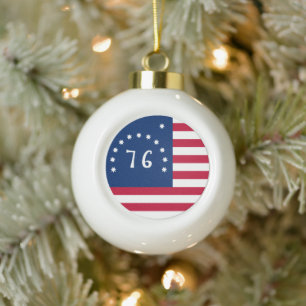 76 Battle Flag, Amerikaanse Bennington's Banner Keramische Bal Ornament