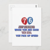 76 en over de Hill Birthday design Briefkaart (Voorkant / Achterkant)