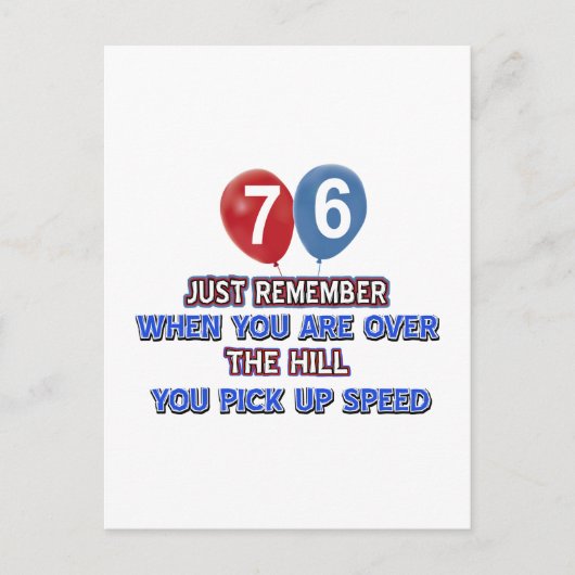 76 en over de Hill Birthday design Briefkaart (Voorkant)