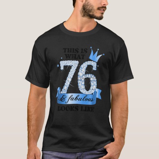 76 & Fabulous I Blue White Party Group Candid Phot T-shirt (Voorkant)