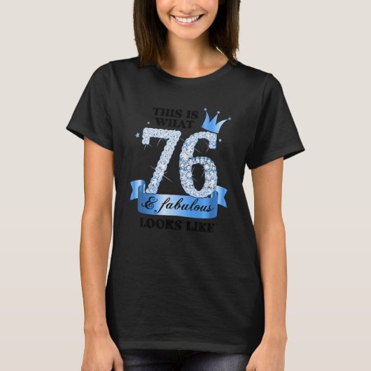 76 & Fabulous I Blue White Party Group Candid Phot T-shirt (Voorkant)