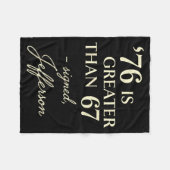 76 Groter Dan 67 Thomas Jefferson Geschiedenis Leu Fleece Deken (Voorkant (Horizontaal))