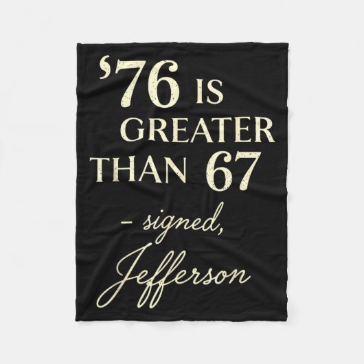 76 Groter Dan 67 Thomas Jefferson Geschiedenis Leu Fleece Deken (Voorkant)