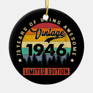 76 jaar Old Gifts  1946 Limited Edition Keramisch Ornament