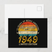 76 Jaar Oud 1949 Retro Geweldig 76ste Verjaardag C Briefkaart (Voorkant / Achterkant)