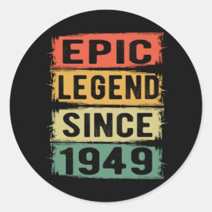 76 jaar oud Bday 1949 Epic Legend 76ste verjaardag Ronde Sticker