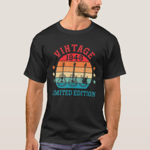 76 jaar Oude 76e verjaardag 1946 gitaarlov T-shirt