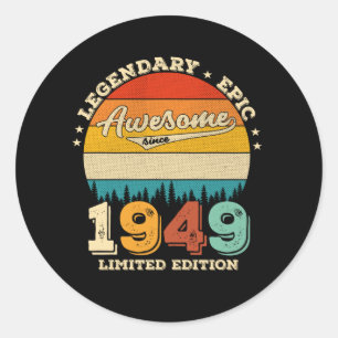 76 jaar oude Bday 1949 Geweldige 76ste verjaardags Ronde Sticker