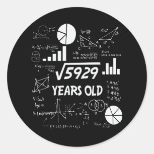 76 jaar oude Bday Wiskunde Teacher 76ste verjaarda Ronde Sticker