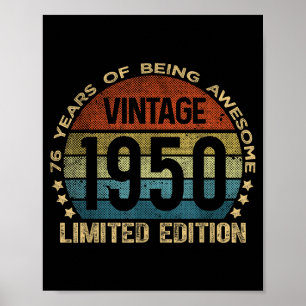 76 Jaar Oude Vintage 1950 Gelimiteerde Editie 76e Poster