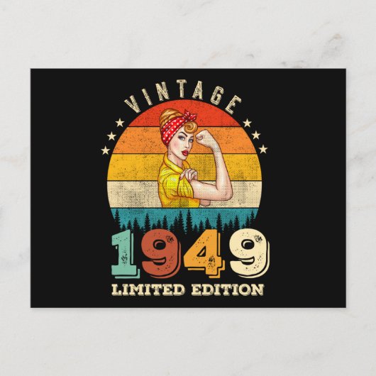 76 Jaar Verjaardag 1949 Vintage 76e Verjaardag Vro Briefkaart (Voorkant)