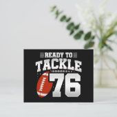 76-jarige tackle voetbalfeestje 76e verjaardag briefkaart (Staand voorkant)