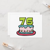76-jarige verjaardagskaart kaart (Voorkant / Achterkant in situ)