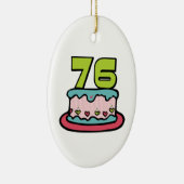 76-jarige verjaardagskaart keramisch ornament (Rechts)