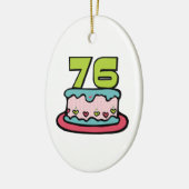 76-jarige verjaardagskaart keramisch ornament (Links)