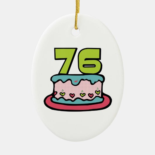 76-jarige verjaardagskaart keramisch ornament (Voorkant)
