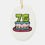 76-jarige verjaardagskaart keramisch ornament (Achterkant)