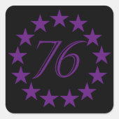 76 Paarse editie Vierkante Sticker (Voorkant)