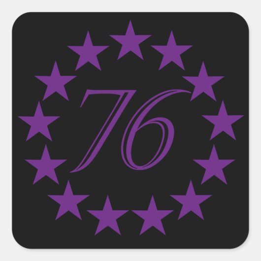 76 Paarse editie Vierkante Sticker (Voorkant)