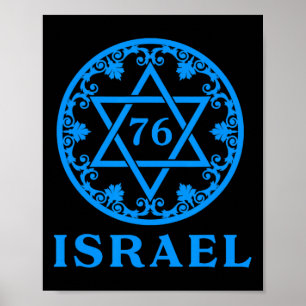 76 Verjaardag Israëlische Yom Ha'atzmaut Onafhanke Poster