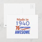 76 verjaardagsontwerp briefkaart (Voorkant / Achterkant)