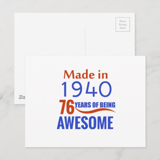 76 verjaardagsontwerp briefkaart (Voorkant / Achterkant)