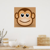 76-vrij-Cute-Cartoon-aap-Clipart-Illustratie Poster (Keuken)