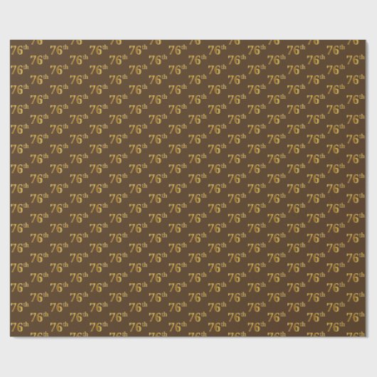 76e (76e) gebeurtenis bruin, Faux Gold Cadeaupapier (Vlak)