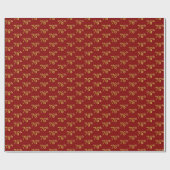 76e (76e) gebeurtenis Red, Faux Gold Cadeaupapier (Vlak)