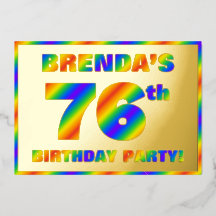 76e Birthday Party — Fun, regenboogspectrum "76"