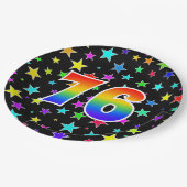 76e evenement: Vet, Fun, kleurrijke regenboog 76 Papieren Bordje (Gekanteld)