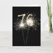 76e jaarsparklers op zwart kaart (Voorkant)
