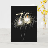 76e jaarsparklers op zwart kaart (Gele Bloem)