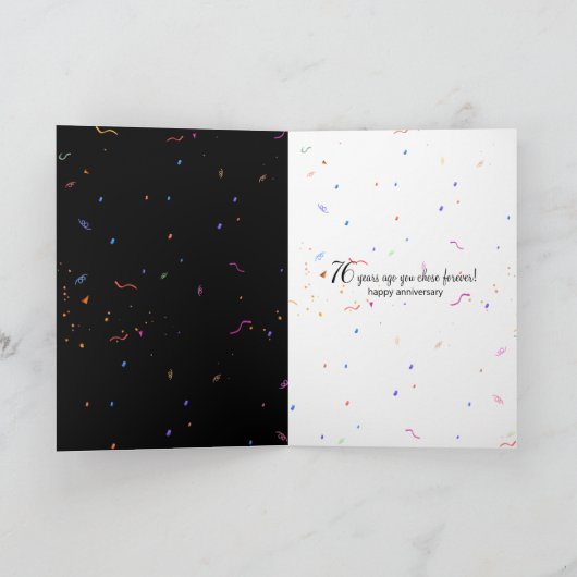76e Jubileum Champagne Toast Kaart (Binnen)
