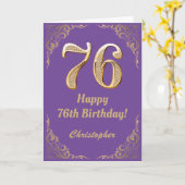 76e Paars- en goudglitter-Lijst Kaart (Gele Bloem)