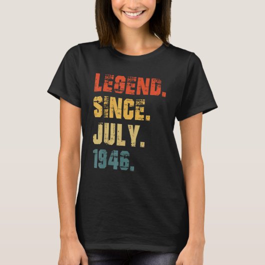 76e verjaardag 76 jaar oude legende sinds juli 194 t-shirt (Voorkant)