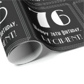 76e verjaardag - Art Deco geïnspireerde look "76", Cadeaupapier (Rol Hoek)