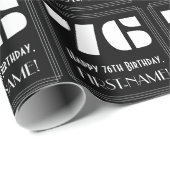 76e verjaardag: Art Deco Geïnspireerde look "76" e Cadeaupapier (Rol Hoek)