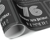 76e verjaardag: Art Deco Geïnspireerde look "76" m Cadeaupapier (Rol Hoek)