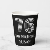 76e verjaardag — Art Deco Geïnspireerde look "76"  Papieren Bekers (Achterkant)