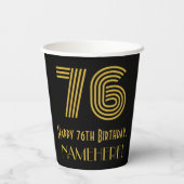 76e verjaardag: Art Deco geïnspireerde look “76” & Papieren Bekers (Achterkant)