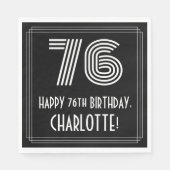 76e verjaardag: Art Deco Geïnspireerde look "76" + Servet (Voorkant)
