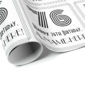 76e verjaardag: Art Deco geïnspireerde stijl "76"  Cadeaupapier (Rol Hoek)