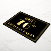 76e verjaardag: Art Deco Kijk "76", met naam Folie Uitnodiging (Gedraaid)