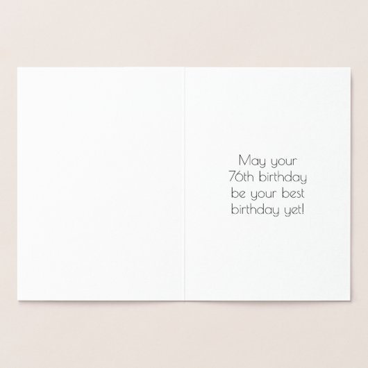 76e verjaardag ~ Art Deco Style "76" & aangepaste  Folie Kaarten (Binnen)