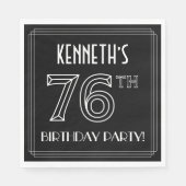 76e verjaardag: Art Deco Style + aangepaste naam Servet (Voorkant)