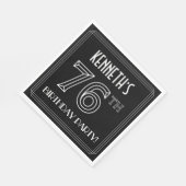 76e verjaardag: Art Deco Style + aangepaste naam Servet (Hoek)