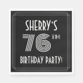 76e verjaardag: Art Deco Style + aangepaste naam Servet (Voorkant)